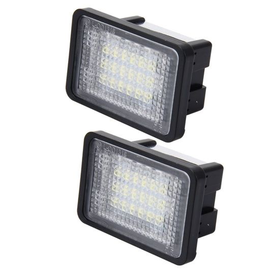 2 PCS License Plate Light with 18  SMD-3528 Lamps for Mercedes-Benz GLK X204 ,2W 120LM, DC12V (White Light), For Benz GLK X204