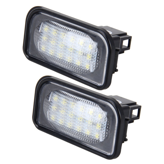 2 PCS License Plate Light with 18  SMD-3528 Lamps for Mercedes-Benz  W203 4D ,2W 120LM 6000K, DC12V,with Canbus (White Light), For Benz W203 4D