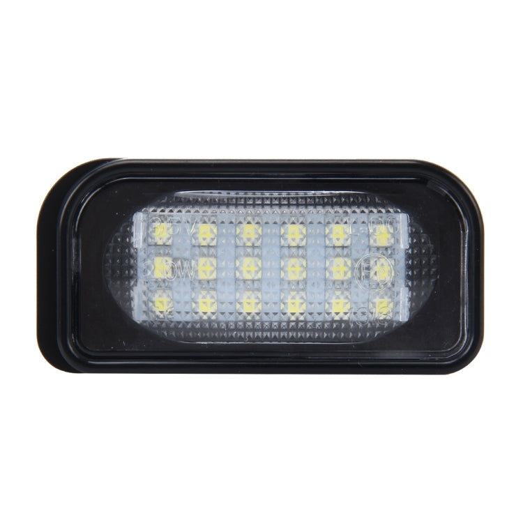 2 PCS License Plate Light with 18  SMD-3528 Lamps for Mercedes-Benz  W203 4D ,2W 120LM 6000K, DC12V,with Canbus (White Light), For Benz W203 4D