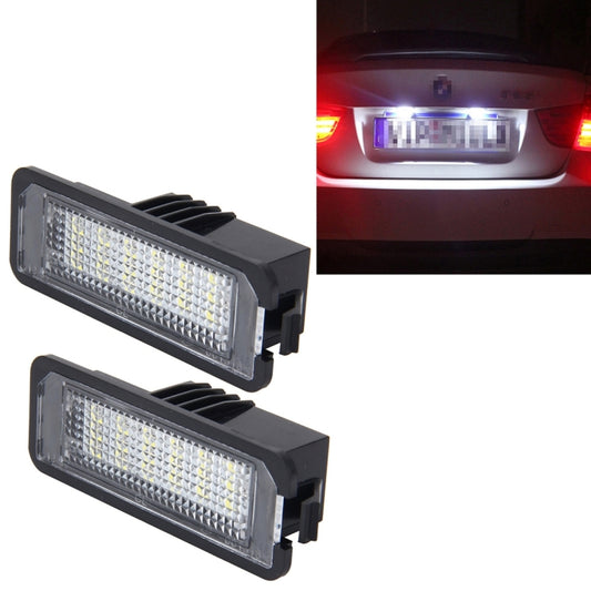 2 PCS License Plate Light with 18  SMD-3528 Lamps for Volkswagen,2W 120LM,6000K, DC12V(White Light), For Volkswagen1