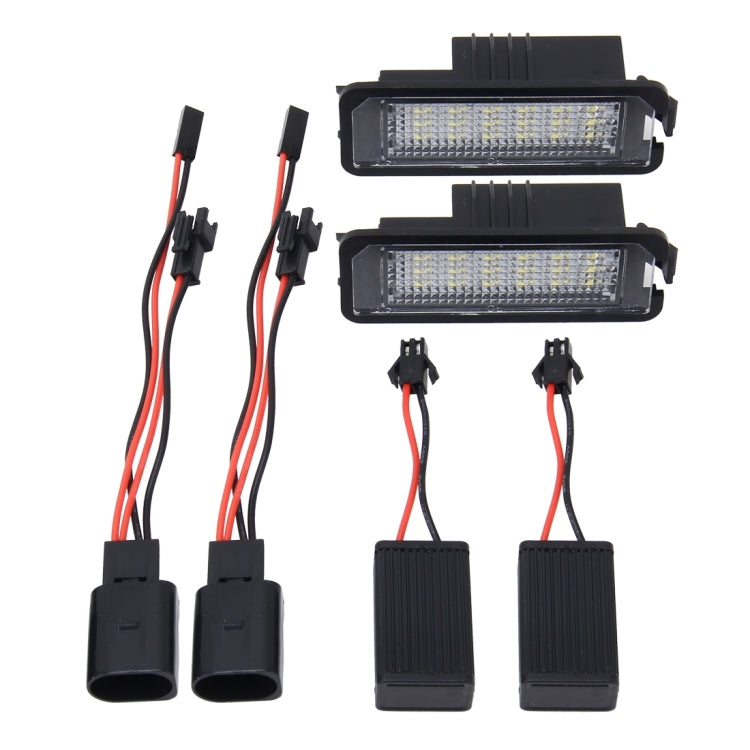 2 PCS License Plate Light with 18  SMD-3528 Lamps for Volkswagen,2W 120LM,6000K, DC12V(White Light), For Volkswagen1