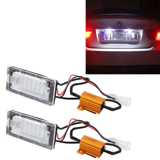 2 PCS License Plate Light with 18  SMD-3528 Lamps for Volkswagen,2W 120LM,6000K, DC12V(White Light), For Volkswagen2