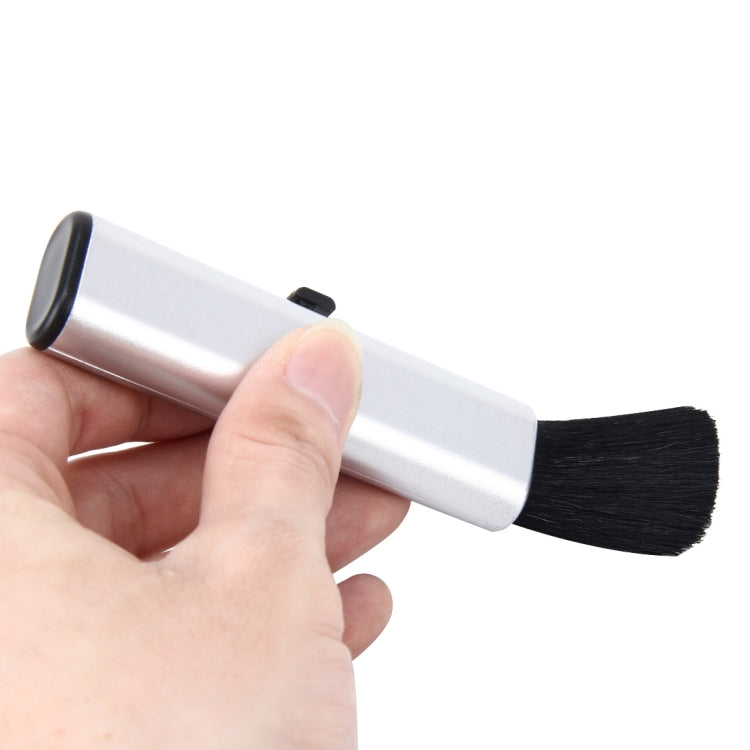 Brosse de nettoyage portable extensible en nylon avec poignée en ABS, 1 pièce + argent, 1 pièce + noir