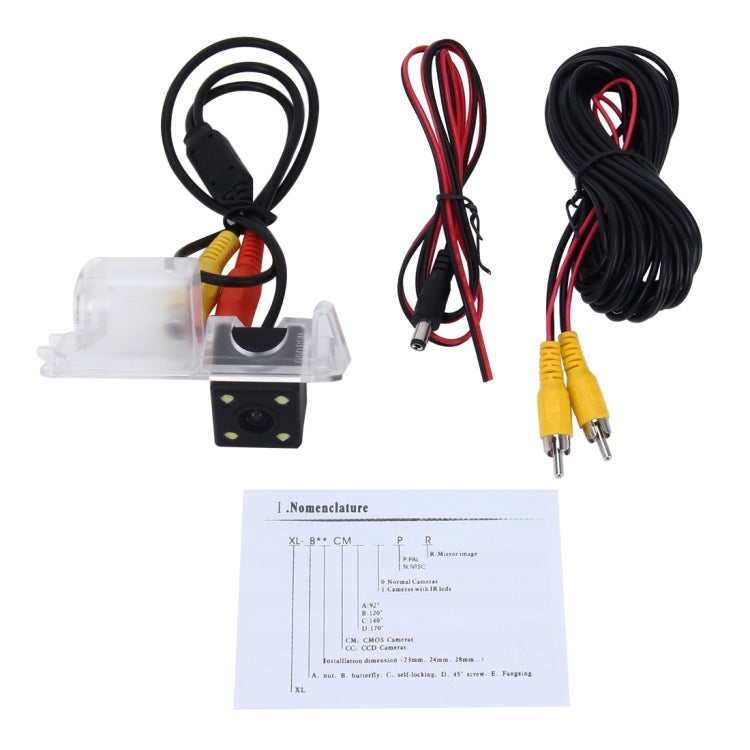 Caméra de recul de voiture étanche CMOS II NTSC 60HZ, 656x492 pixels effectifs, avec 4 lampes LED pour Volkswagen Golf6 version 2010-2012