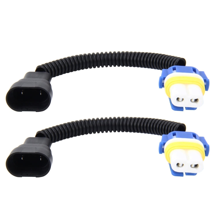 2 PCS 9006 Car HID Xenon Headlight Male to Female Conversion Cable with Ceramic Adapter Socket, 9006