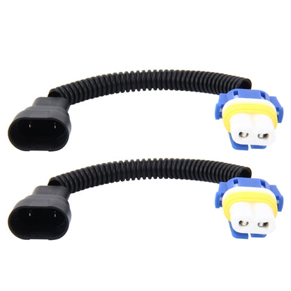 2 PCS 9006 Car HID Xenon Headlight Male to Female Conversion Cable with Ceramic Adapter Socket, 9006
