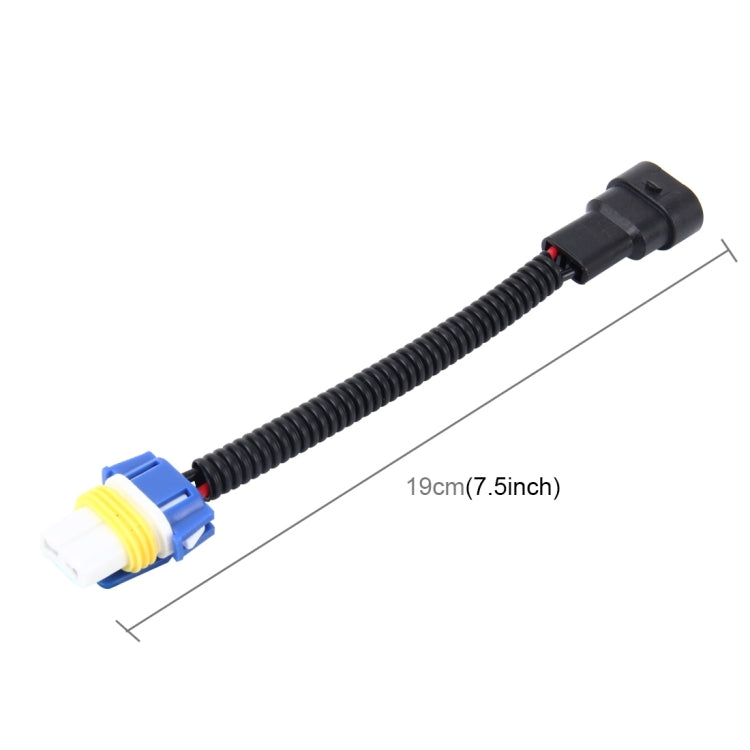 2 PCS 9006 Car HID Xenon Headlight Male to Female Conversion Cable with Ceramic Adapter Socket, 9006