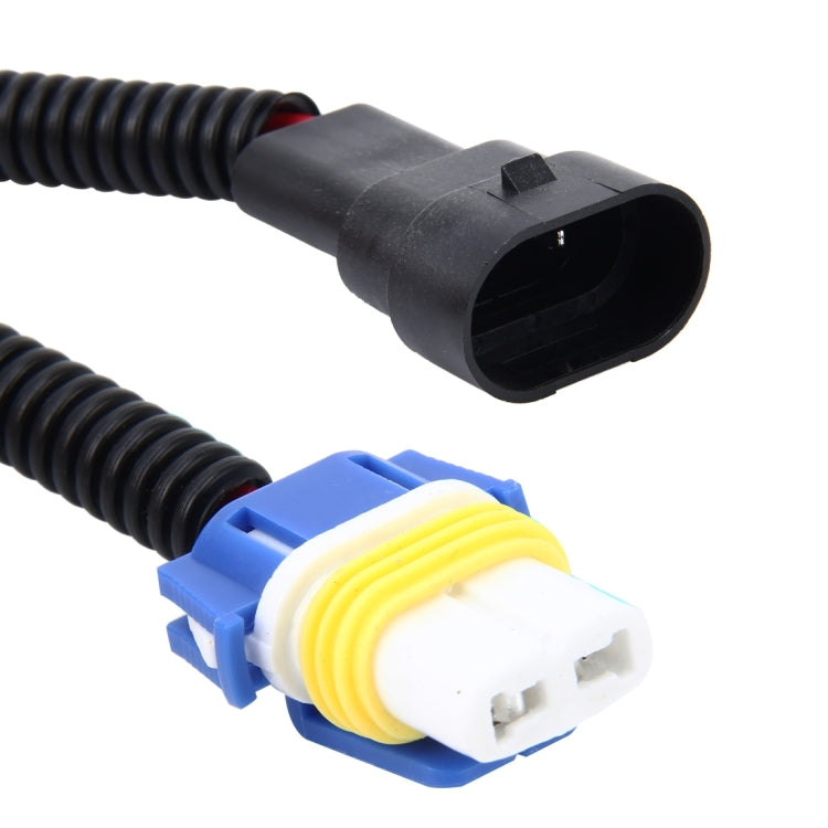 2 PCS 9006 Car HID Xenon Headlight Male to Female Conversion Cable with Ceramic Adapter Socket, 9006