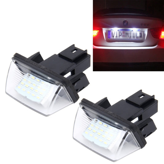 2 PCS License Plate Light with 24 SMD-3528 Lamps for Peugeot Citroen, For Peugeot