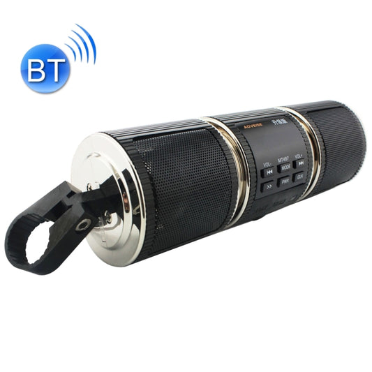 Haut-parleur stéréo de guidon de moto Bluetooth étanche en aluminium, prend en charge BT/MP3/FM/TF