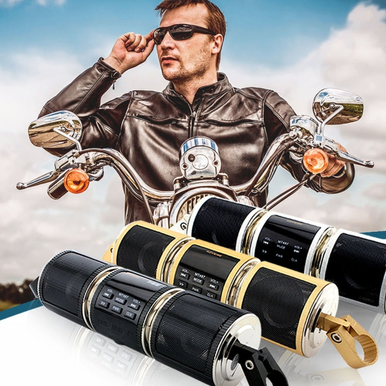Motorcycle Waterproof Aluminum Shell Bluetooth Handle Stereo Speaker, Support BT/MP3/FM/TF