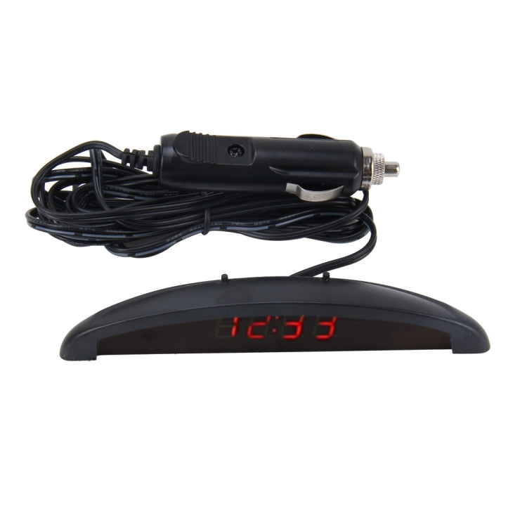 Horloge thermomètre numérique LED 2-en-1 pour voiture