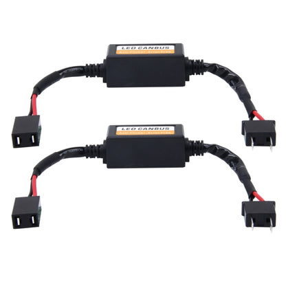 2 PCS H7 Car Auto LED Headlight Canbus Warning Error-free Decoder Adapter for DC 9-16V/20W-40W, H7