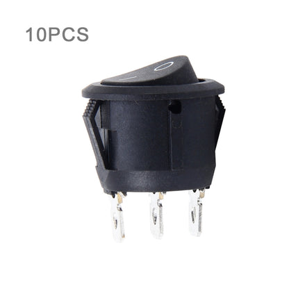 10 PCS Car Auto Universal DIY 3 Pin Round Cap OFF- ON Push Button, 3 Pin