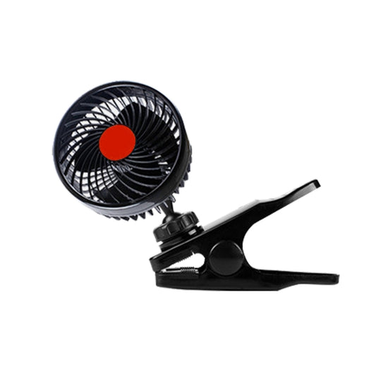 HUXIN HX-T604E Ventilateur de voiture électrique mini à pince, 12W 6 pouces, rotation réglable à 360 degrés, une tête, faible bruit, avec interrupteur à rouleau, DC24V, HX-T604E