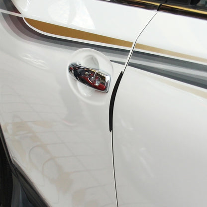 FR JG-031 8 PCS Rubber Car Side Door Edge Protection Guards Cover Trims Stickers, Black, Transparent, White