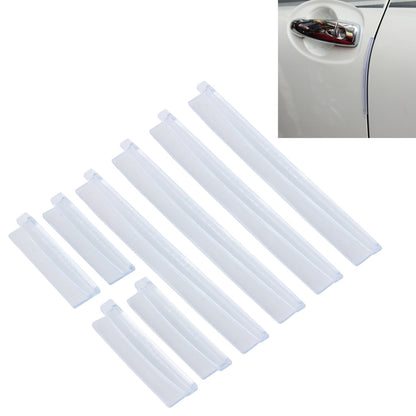 FR JG-031 8 PCS Rubber Car Side Door Edge Protection Guards Cover Trims Stickers, Black, Transparent, White