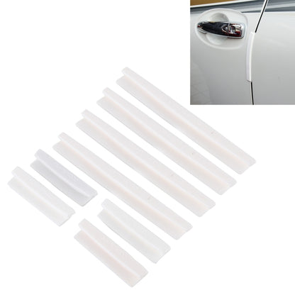 FR JG-031 8 PCS Rubber Car Side Door Edge Protection Guards Cover Trims Stickers, Black, Transparent, White