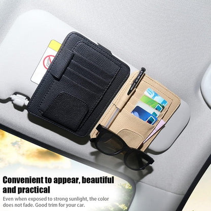 Multi-functional Auto Car Sun Visor Sunglass Holder Card Bill Ticket Storage Holder Pouch Bag