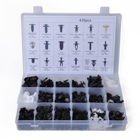 435 PCS Car Retainer Clips Assortment Car Panel Trim Plastic Fasteners Rivet Clips Set for Ford / Jeep, 435 PCS