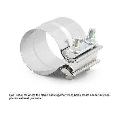 2.25 inch Car Turbo Exhaust Downpipe Stainless Steel Lap Joint Band Clamp, 2.25 inch