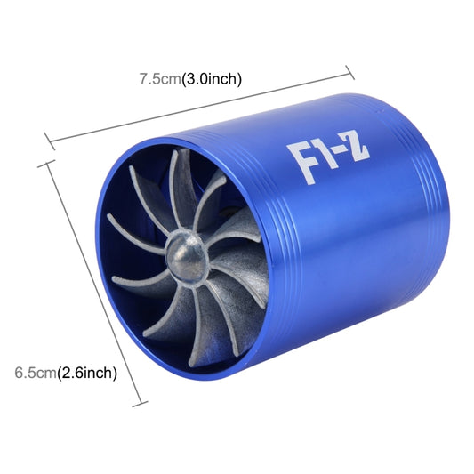 Compresseur universel F1-Z en acier inoxydable, double turbine d'admission d'air, économiseur de carburant, turbocompresseur, kit de ventilateur, double face (bleu), double face (noir), double face (rouge), double face (argent)