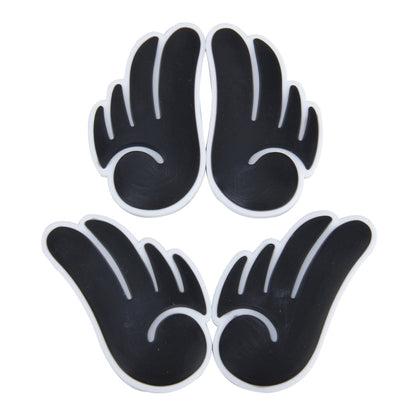 4 PCS Autocollant Décoratif en PVC Anti-rayures de Protection de Voiture, Forme Aile d'Ange, Style Dessin Animé, Aile d'Ange