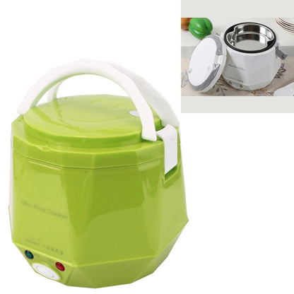 OUSHIBA Car Auto C3 Mini Multi-function Rice Cooker 12V 1.3L Volume for Rice Soup Noodles Vegetable Dessert, White, Green