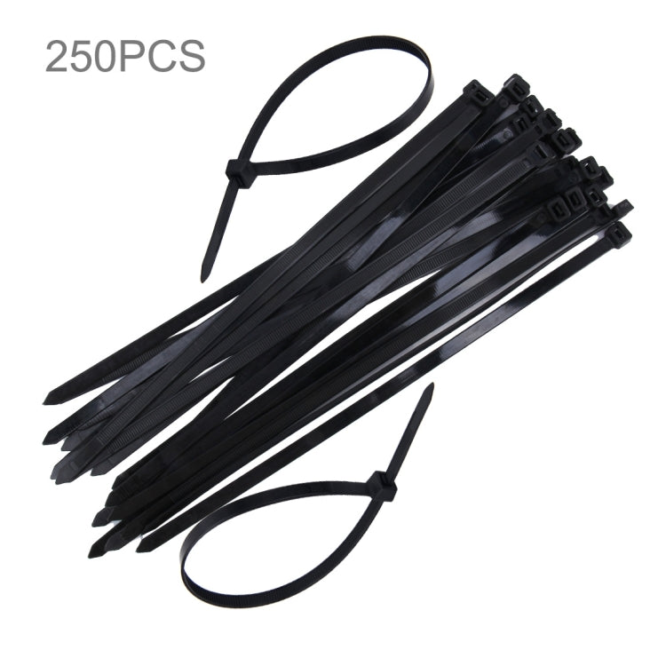 250 PCS 8mm*300mm Nylon Cable Ties, 8mm*300mm Black, 8mm*300mm White