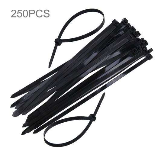 250 PCS 8mm*300mm Nylon Cable Ties, 8mm*300mm Black, 8mm*300mm White