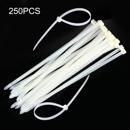 250 PCS 8mm*300mm Nylon Cable Ties, 8mm*300mm Black, 8mm*300mm White