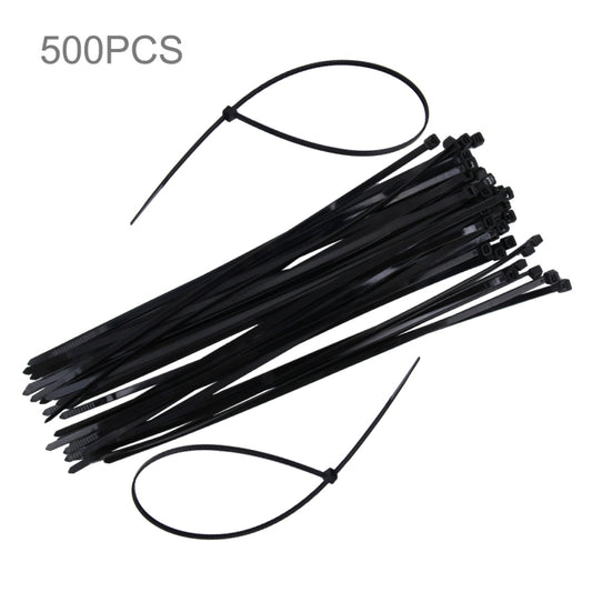 500pcs /Pack 4mm*300mm Nylon Cable Ties, 4mm*300mm Black