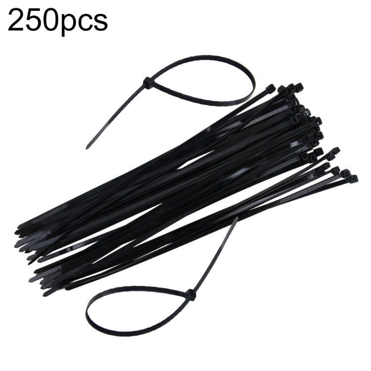 250pcs /Pack 5mm*300mm Nylon Cable Ties, 5mm*300mm Black, 5mm*300mm White