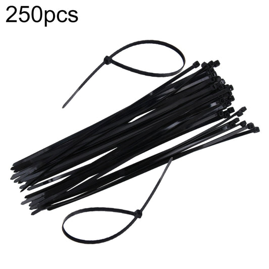 250pcs /Pack 5mm*300mm Nylon Cable Ties, 5mm*300mm Black, 5mm*300mm White
