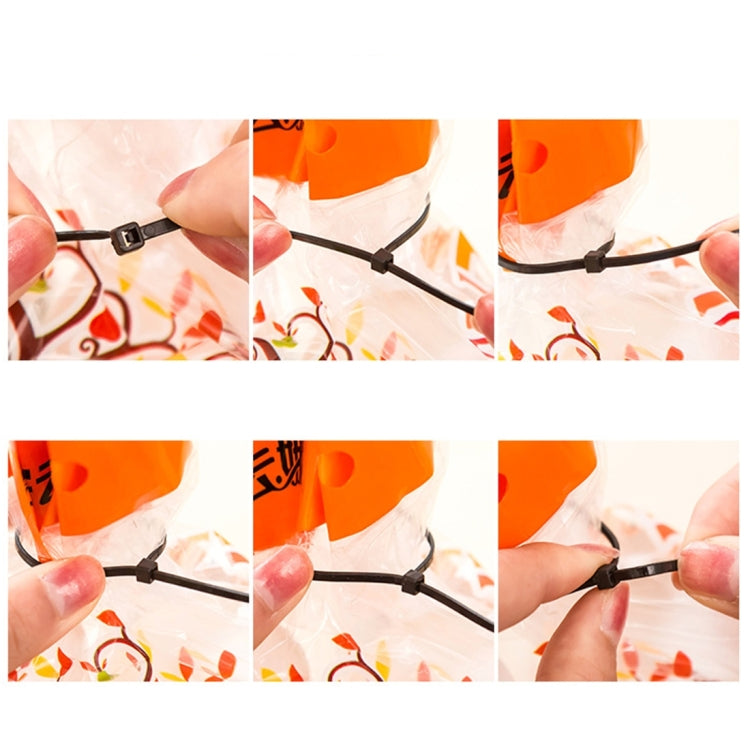 250pcs /Pack 5mm*300mm Nylon Cable Ties, 5mm*300mm Black, 5mm*300mm White