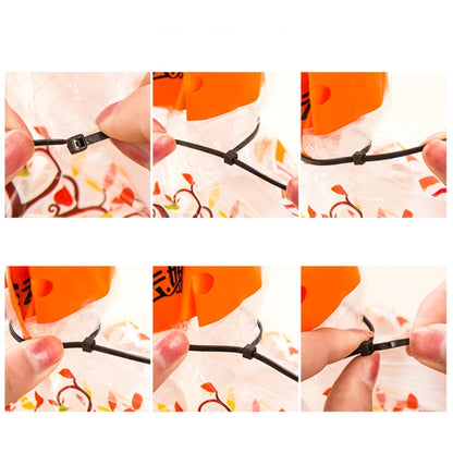 250pcs /Pack 5mm*300mm Nylon Cable Ties, 5mm*300mm Black, 5mm*300mm White