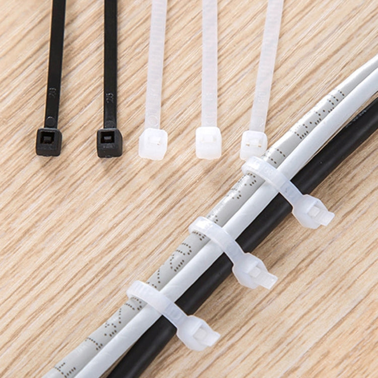 250pcs /Pack 5mm*300mm Nylon Cable Ties, 5mm*300mm Black, 5mm*300mm White