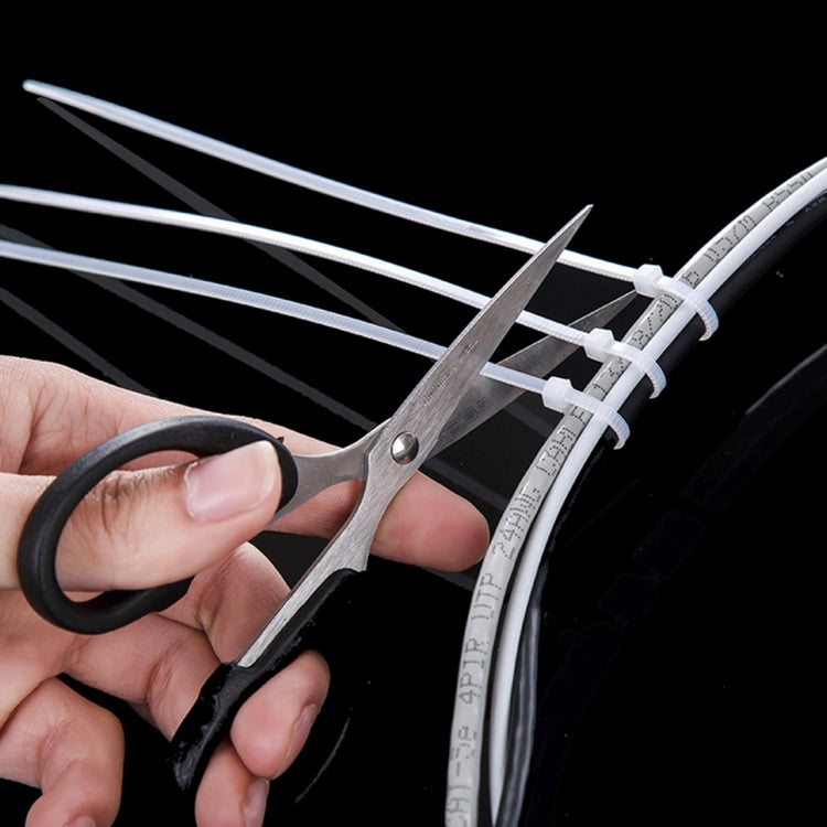 250pcs /Pack 5mm*300mm Nylon Cable Ties, 5mm*300mm Black, 5mm*300mm White