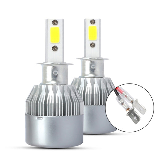 2 PCS  H3 18W 1800 LM 6000K IP68 Canbus Constant Current Car LED Headlight with 2 COB Lamps, DC 9-36V, H3