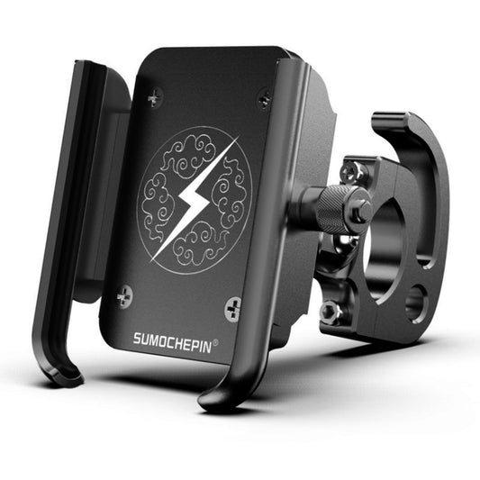 Support de téléphone portable de moto en alliage d'aluminium avec crochet, compatible avec les téléphones de 4 à 6,5 pouces