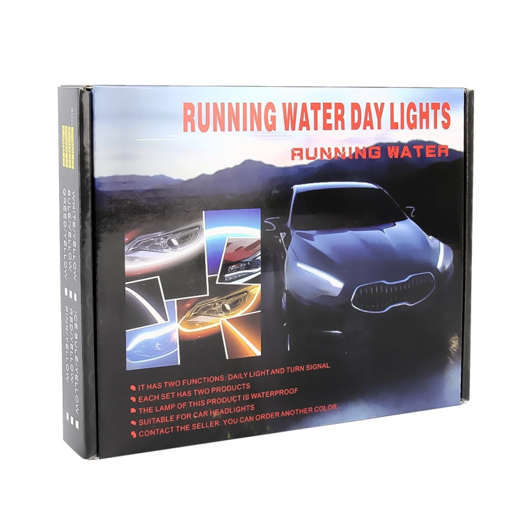 2 PCS 30cm DC12V 4.2W Ultra-thin Car Auto Double Colors Turn Lights / Running Lights, with LED SMD-2835 Lamp Beads (Turn Lights: Yellow Light; Running Lights: White Light), Turn Lights: Yellow Light; Running Lights: White Light