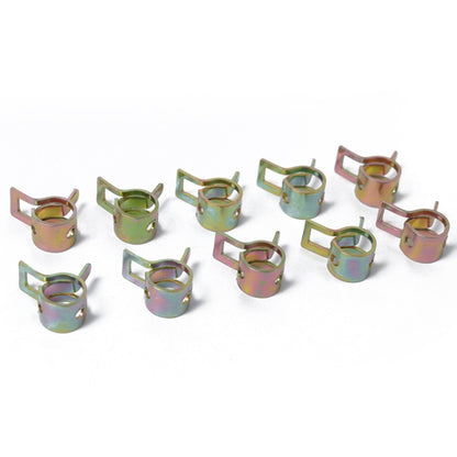 10 PCS 10mm Car Spring Clip Fuel Line Hose Clip Water Pipe Air Tube Clamp Fastener, 10 PCS 10mm