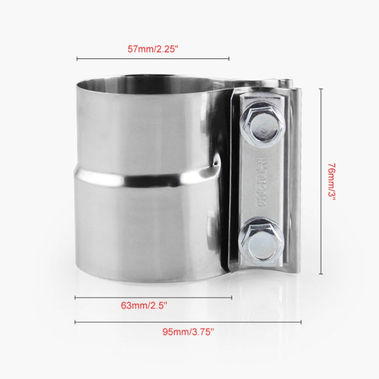 2.5 inch Car Turbo Exhaust Downpipe Stainless Steel Lap Joint Band Clamp, 2.5 inch