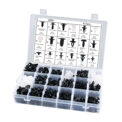 415 PCS Car Retainer Clips Assortment Car Panel Trim Plastic Fasteners Rivet Clips Set, 415 PCS