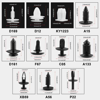 415 PCS Car Retainer Clips Assortment Car Panel Trim Plastic Fasteners Rivet Clips Set, 415 PCS