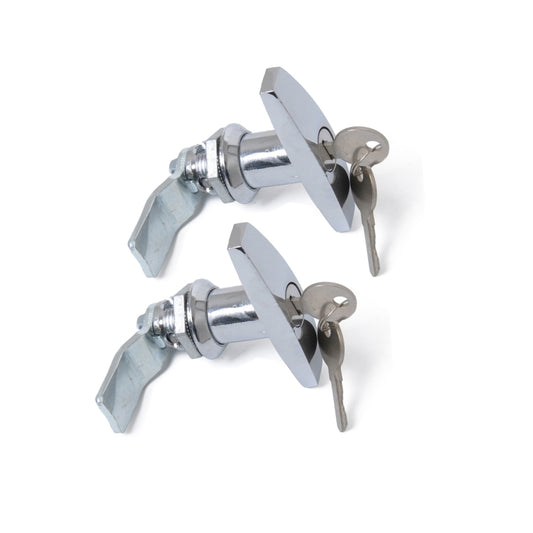 2 PCS Silver T Shape Handle Paddle Entry Door Latch & Keys Tool Box Lock for Trailer / Yacht / Truck, 2 PCS Silver T Shape Handle