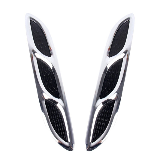 2PCS V-623 JDM Style Plastic Decorative Air Flow Intake Turbo Bonnet Hood Side Vent Cover With Self-adhesive Stick, V-623
