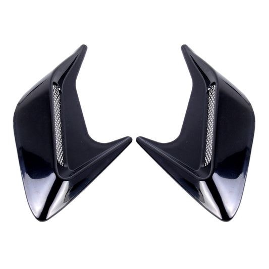 2PCS Plastic Decorative Air Flow Intake Turbo Bonnet Hood Side Vent Grille Cover With Self-adhesive Sticker