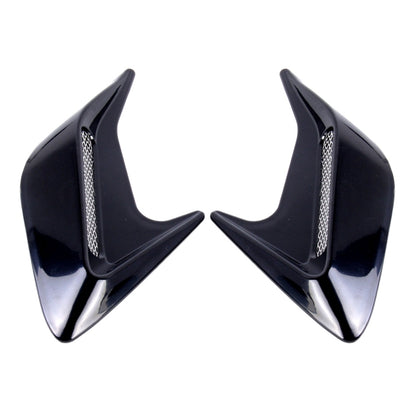 2PCS Plastic Decorative Air Flow Intake Turbo Bonnet Hood Side Vent Grille Cover With Self-adhesive Sticker
