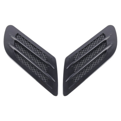 2 PCS Euro Style Plastic Decorative Air Flow Intake Turbo Bonnet Hood Side Vent Grille Cover With Self-adhesive Sticker